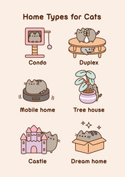 Pusheen Home Types For Cats Card